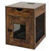 Furniture Style Dog Kennel with Drawer and Removable Dog Bed