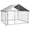 Outdoor Dog Kennel with Roof 78.7"x78.7"x59.1"